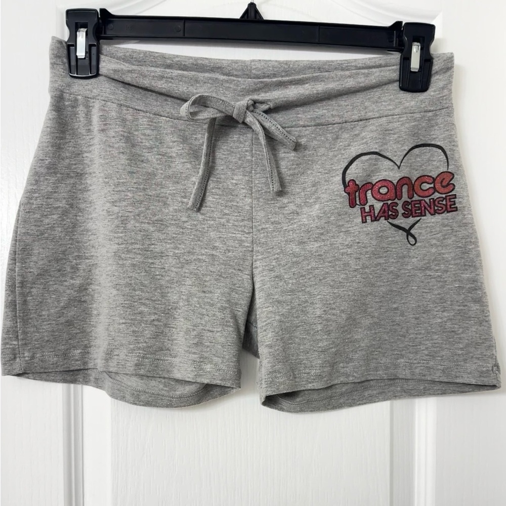 Pink Heather Gray lounge drawstring shorts “Trance Has Sense” Size L